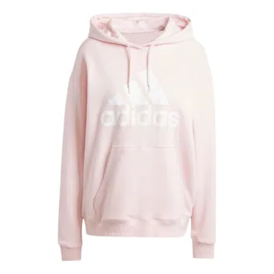 Adidas Originals (wmns) Adidas Essentials Big Logo Oversized French Terry Hoodie 'pink White'