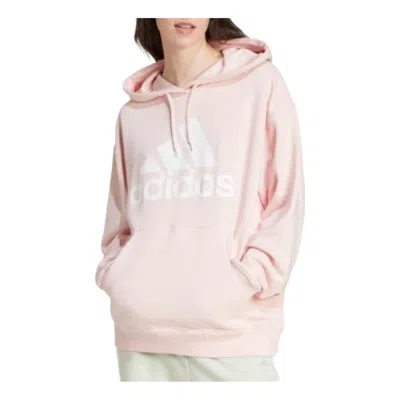 Adidas Originals (wmns) Adidas Essentials Big Logo Oversized French Terry Hoodie 'pink White'