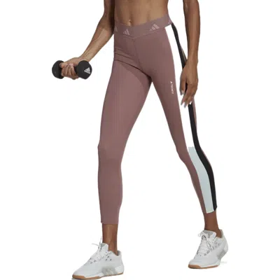 Adidas Originals (wmns) Adidas Hyperglam Training Techfit 7/8 Leggings Asia Sizing 'purple White Black' In Multi