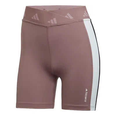 Adidas Originals (wmns) Adidas Hyperglam Training Techfit Short Leggings Asia Sizing 'purple White Black' In Brown