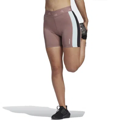 Adidas Originals (wmns) Adidas Hyperglam Training Techfit Short Leggings Asia Sizing 'purple White Black' In Brown