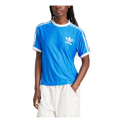 Adidas Originals (wmns) Adidas Adicolor 3-stripes Pinstripe T-shirt Asia Sizing 'blue'