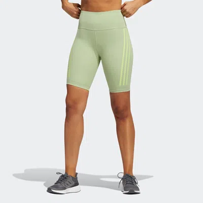 Adidas Originals (wmns) Adidas Essentials 3-stripes Waisted Short Leggings 'green'