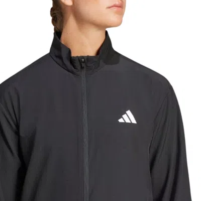 Adidas Originals (wmns) Adidas Train Essentials 3-stripes Woven Warm-up Jacket 'black White'