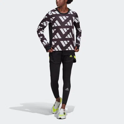 Adidas Originals (wmns) Adidas Celeb Sweat W Contrasting Colors Logo Printing Reflective Running Sports Long Sleeves  In Black