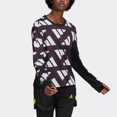 Adidas Originals (wmns) Adidas Celeb Sweat W Contrasting Colors Logo Printing Reflective Running Sports Long Sleeves  In Black