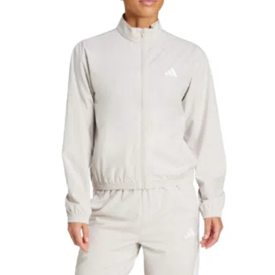 Adidas Originals (wmns) Adidas Train Essentials 3-stripes Woven Warm-up Jacket 'grey' In Neutral