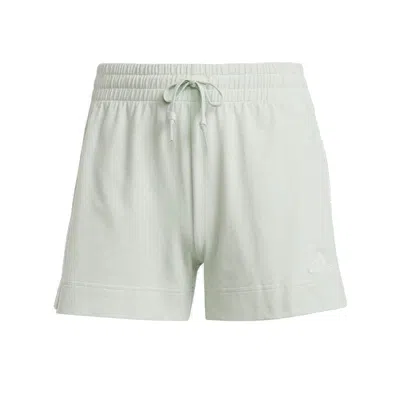 Adidas Originals (wmns) Adidas Essentials Slim 3-stripes Shorts 'green' In Gray