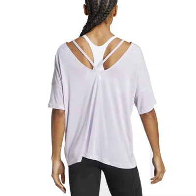 Adidas Originals (wmns) Adidas Yoga Studio Oversized T-shirt Asia Sizing 'purple' In Gray