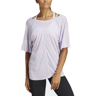 Adidas Originals (wmns) Adidas Yoga Studio Oversized T-shirt Asia Sizing 'purple' In Gray