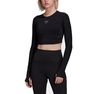 Adidas Originals (wmns) Adidas By Stella Mccartney Truestrength Cropped Long Sleeve T-shirt 'black'