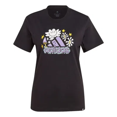 Adidas Originals (wmns) Adidas Doodle Graphic T-shirt Asia Sizing 'black'