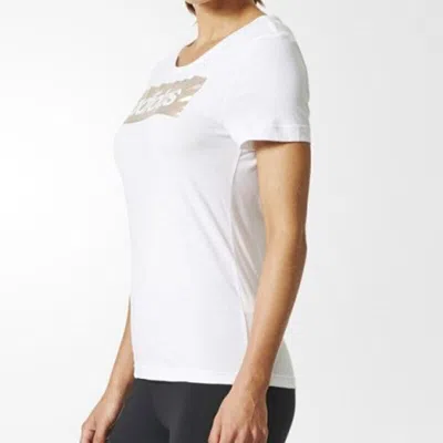 Adidas Originals (wmns) Adidas Essentials Logo T-shirt Asia Sizing 'white Gold'