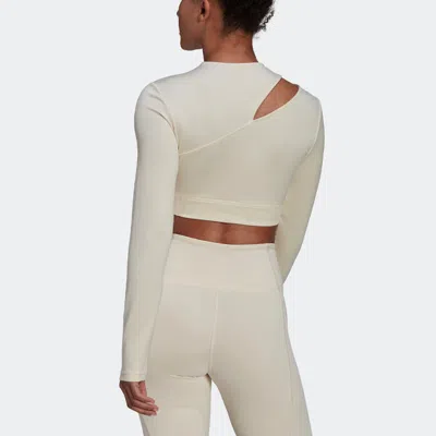Adidas Originals (wmns) Adidas Solid Color Sports Gym Long Sleeves Light Yellow In White