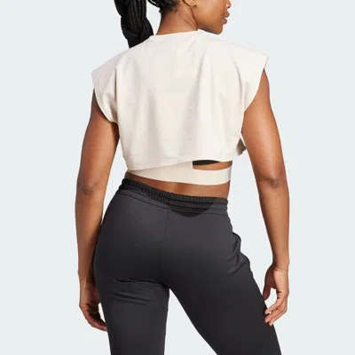 Adidas Originals (wmns) Adidas Power Crop Aeroready Sleeveless T-shirt 'linen White'