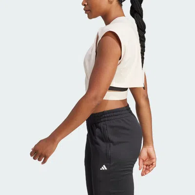 Adidas Originals (wmns) Adidas Power Crop Aeroready Sleeveless T-shirt 'linen White'