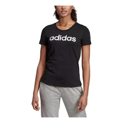 Adidas Originals (wmns) Adidas Brush Effect Logo Graphic T-shirt 'black White'