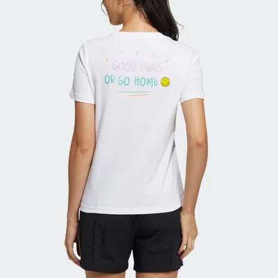 Adidas Originals (wmns) Adidas Neo Smile T-shirt 'white' In Multi