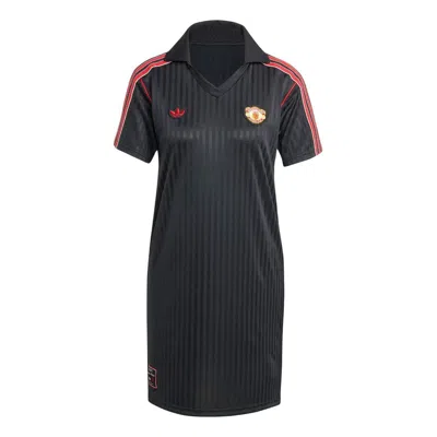 Adidas Originals (wmns) Adidas Manchester United Terrace Icons Dress 'black Red' In Multi