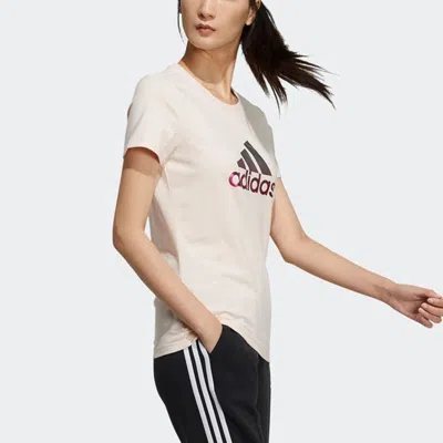 Adidas Originals (wmns) Adidas Fi Tee Foil Casual Sports Round Neck Short Sleeve Pink Tin T-shirt