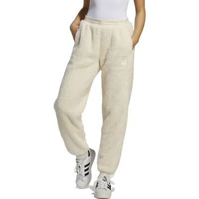 Adidas Originals (wmns) Adidas Essentials+ Fluffy Teddy Pants 'beige' In Neutral