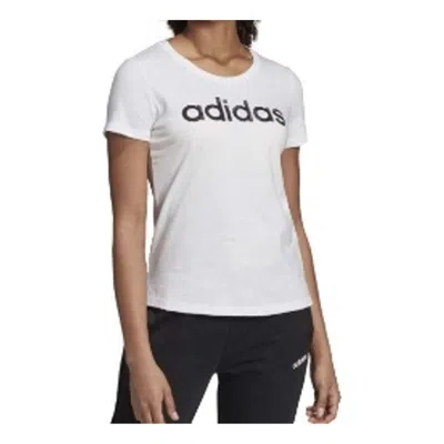 Adidas Originals (wmns) Adidas Brush Effect Logo Graphic T-shirt 'white Black'