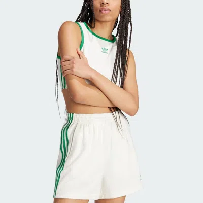 Adidas Originals (wmns)  Cropped Tank Top Asia Sizing 'white Green' In Multi