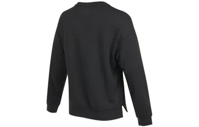 Adidas Originals (wmns) Adidas Fi W Swt Gloss Logo Printing Knit Round Neck Pullover Black Hoodie