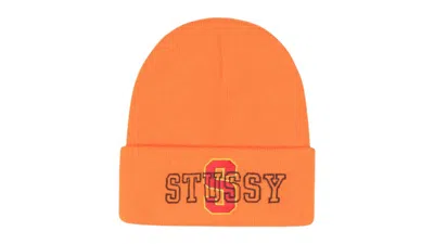 Pre-owned Stussy Men's  Cuff Varsity S Beanie In Orange