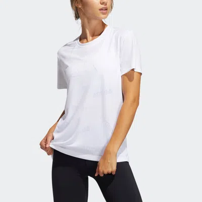 Adidas Originals (wmns) Adidas Aeroknit Tee Training Sports Quick Dry Short Sleeve White T-shirt