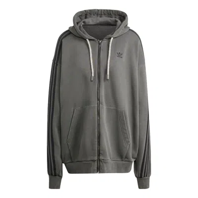 Adidas Originals (wmns) Adidas Adilenium Oversized Full-zip Hoodie 'grey' In Multi