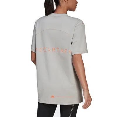 Adidas Originals (wmns) Adidas By Stella Mccartney Logo T-shirt 'grey Orange' In Multi