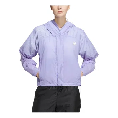Adidas Originals (wmns) Adidas Aop Wb Zip Up Hoodie 'purple' In Pink