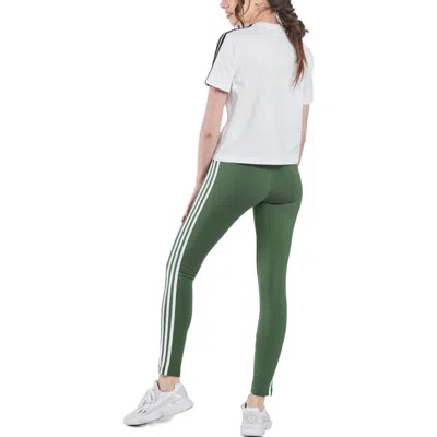 Adidas Originals (wmns) Adidas Essentials Loose 3-stripes Cropped T-shirt Asia Sizing 'white Black' In Red