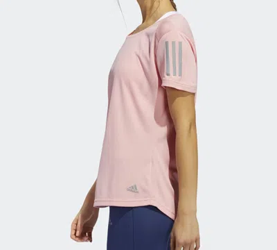 Adidas Originals (wmns) Adidas Own The Run Tee Reflective Printing Sports Short Sleeve Pink