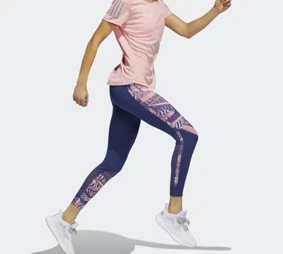 Adidas Originals (wmns) Adidas Own The Run Tee Reflective Printing Sports Short Sleeve Pink