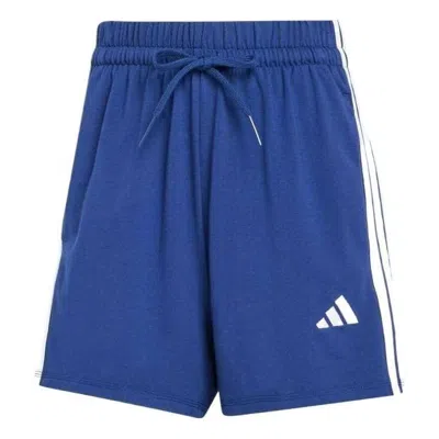 Adidas Originals (wmns) Adidas Essentials 3-stripes Cotton Shorts 'blue'