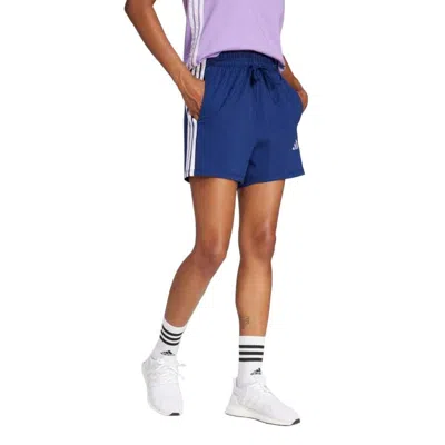 Adidas Originals (wmns) Adidas Essentials 3-stripes Cotton Shorts 'blue'