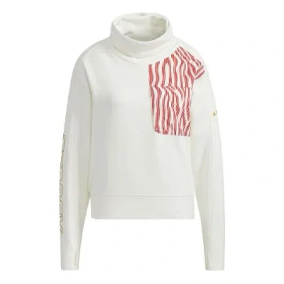 Adidas Originals (wmns) Adidas Terrex Cny Pad Jkt Pattern Printing High Collar Sports Pullover White Hoodie