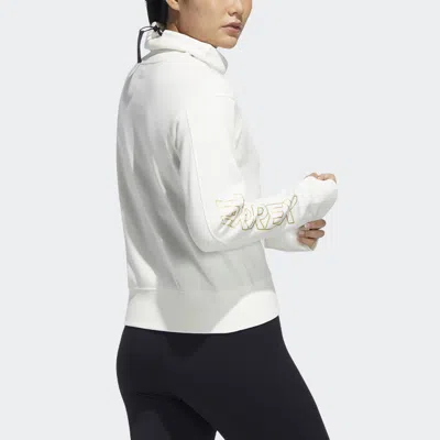 Adidas Originals (wmns) Adidas Terrex Cny Pad Jkt Pattern Printing High Collar Sports Pullover White Hoodie