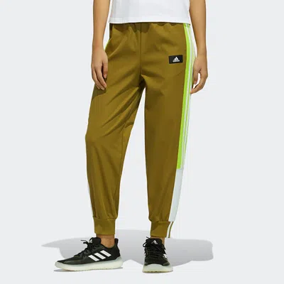 Adidas Originals (wmns) Adidas Str Pt Cargo Colorblock Training Sports Long Pants/trousers Brown In Green