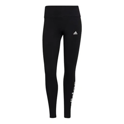 Adidas Originals (wmns) Adidas W Lin Leg Logo Printing Sports Tight Gym Pants/trousers/joggers Black