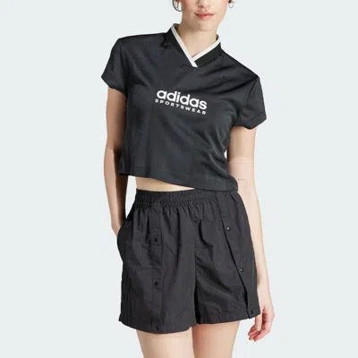 Adidas Originals (wmns) Adidas Tiro Colorblock Crop T-shirt 'black'