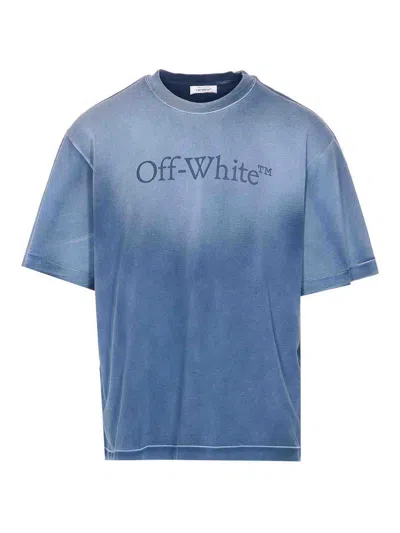Off-white Vintage Round Neck Short Sleeve T-shirt In Blue
