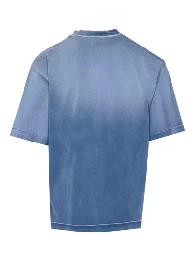 Off-white Vintage Round Neck Short Sleeve T-shirt In Blue