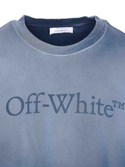 Off-white Vintage Round Neck Short Sleeve T-shirt In Blue