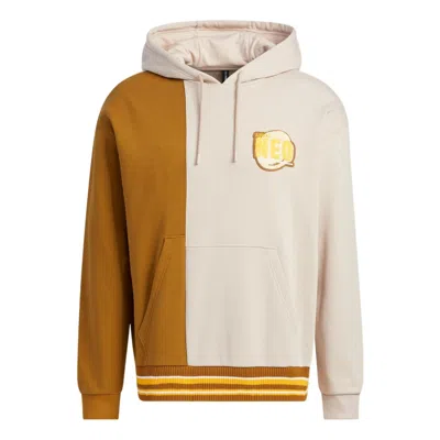 Adidas Originals (wmns) Adidas Color Block Striped Sports Long-sleeved Hoodie 'brown Tan' In Multi