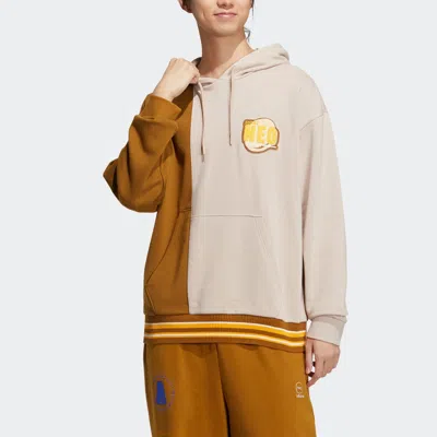 Adidas Originals (wmns) Adidas Color Block Striped Sports Long-sleeved Hoodie 'brown Tan' In Multi