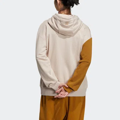 Adidas Originals (wmns) Adidas Color Block Striped Sports Long-sleeved Hoodie 'brown Tan' In Multi