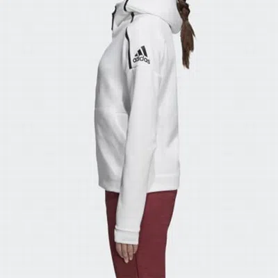 Adidas Originals (wmns) Adidas Alphabet Logo Printing Sports Windproof Hooded Jacket White